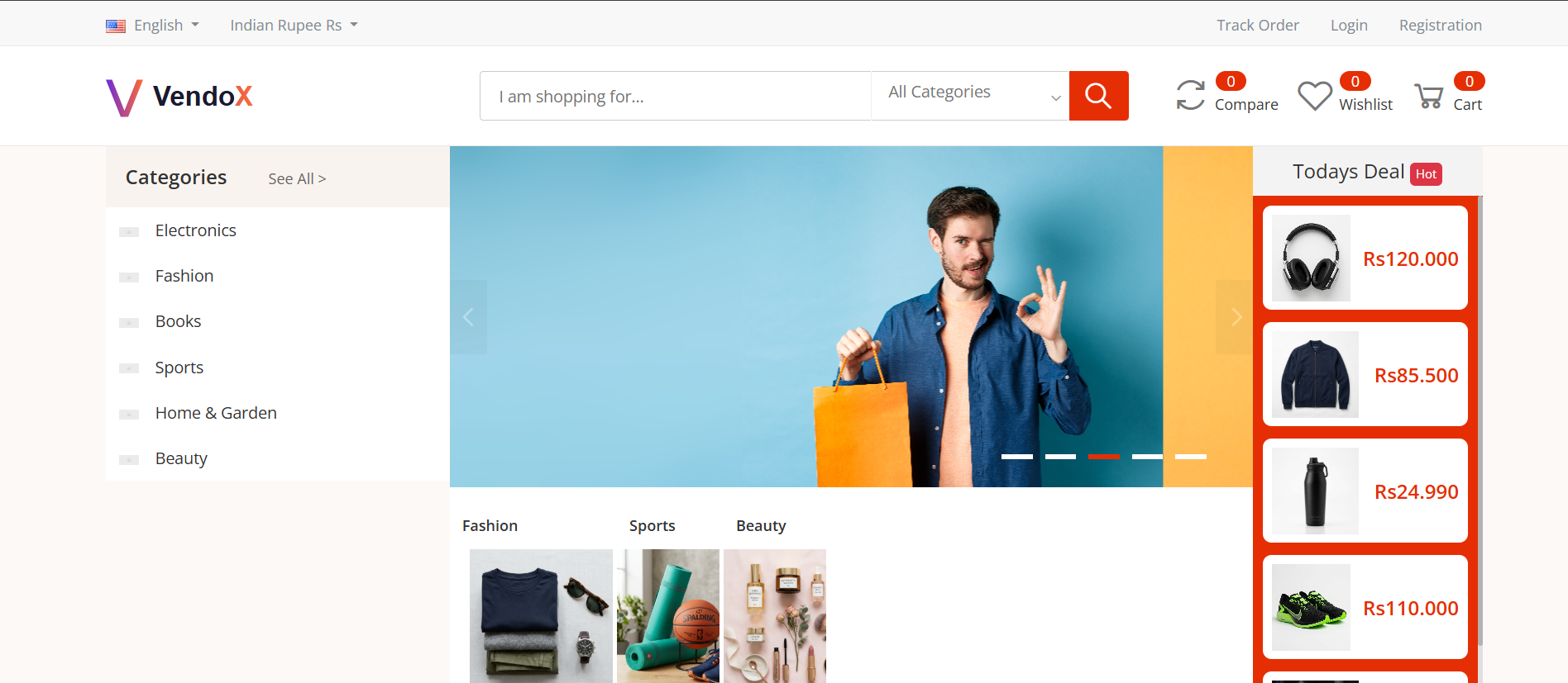 VendoX Homepage Preview